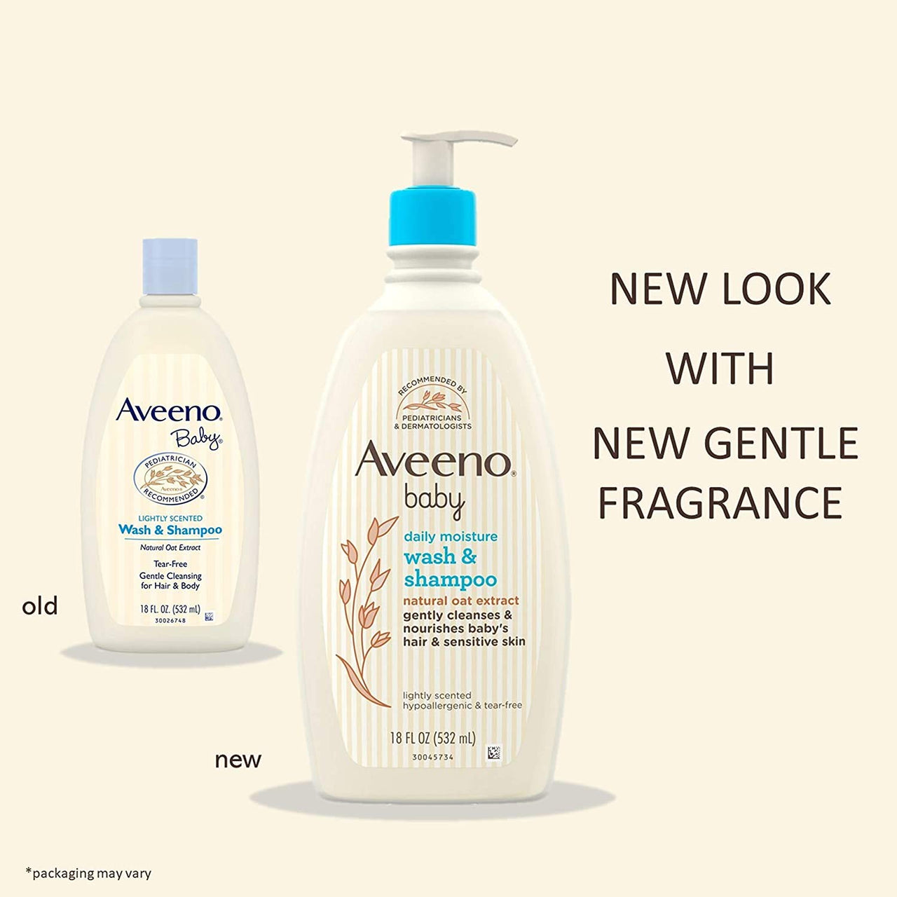 Aveeno Baby Gentle Wash & Shampoo with Natural Oat Extract, Tear-Free &, Lightly Scented, 18 fl