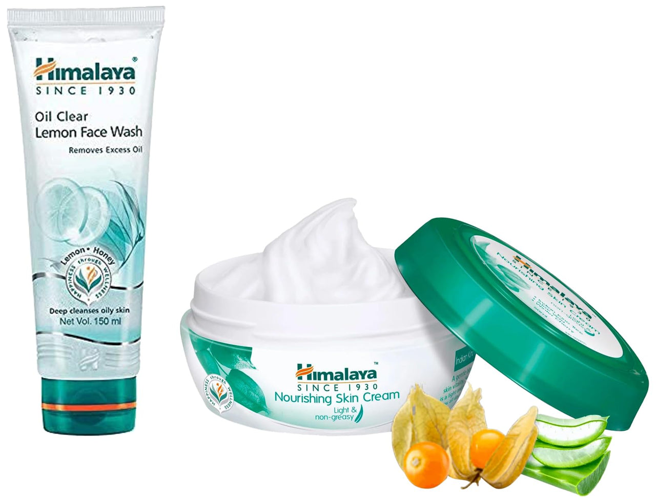 Himalaya Nourishing Skin Cream, 200ml and Himalaya Oil Clear Lemon Face Wash, 150ml