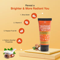 Glamacious Light & Brightening Moisturiser with Sunscreen SPF 30+++(50ml) | Enhanced Vit E and Shea Butter | UVA/UVB protection | Boosted Sodium Ascorbyl Phosphate | No Sulphate & Paraben
