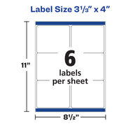 Avery Waterproof Printable Shipping Labels with Sure Feed, 3-1/3