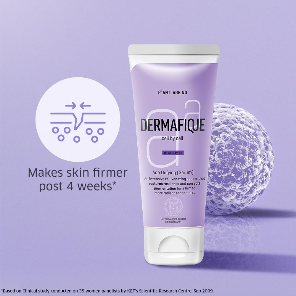 Dermafique Age Defying Serum Cream 50ml, For Firmer, Even toned Skin and Reduced Wrinkles, Dark Spots and Hyperpigmentation, Dermatologist Tested on Indian Skin, For Men and Women
