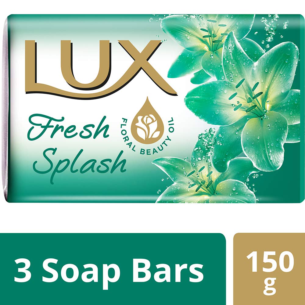 Lux Fresh Splash Cooling Mint & water lily Soap Bar, 3x150g