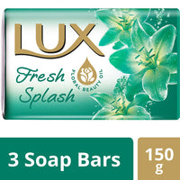Lux Fresh Splash Cooling Mint & water lily Soap Bar, 3x150g