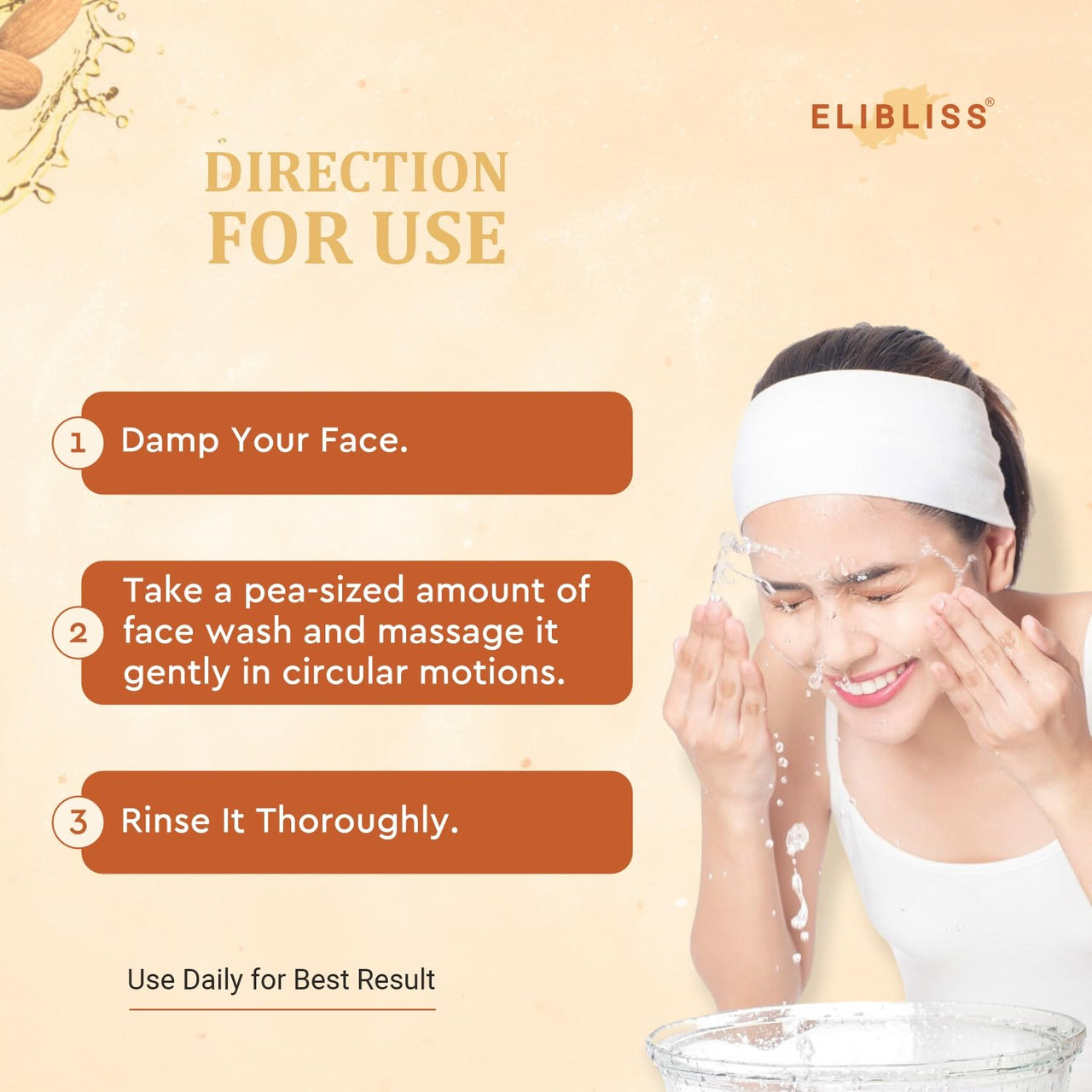 ELIBLISS Ubtan Natural Face Wash for All Skin Type with Turmeric & Saffron for Tan removal and Skin brightening Pack of 2
