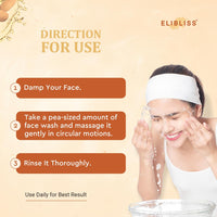 ELIBLISS Ubtan Natural Face Wash for All Skin Type with Turmeric & Saffron for Tan removal and Skin brightening