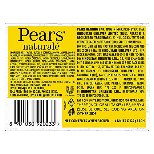 Pears Naturale Vitamin C Soap 4x125gm