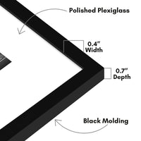 Americanflat 12x16 Picture Frame in Black - Use as 4x6 Picture Frame with Mat or 12x16 Frame Without Mat - Thin Border Photo Frame with Plexiglass Cover - Vertical or Horizontal Wall Display 12x16 - (4x6 With Mat) 1 Pack