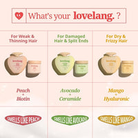 lovelang Peach + Biotin Shampoo | Hair Fall Control & Volume Boost | Strengthens Roots | Fruity Peach Scent | for All Hair Types | 230ml