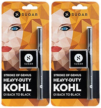 SUGAR Cosmetics - Matte Stroke Of Genius - Heavy-Duty Kohl - 01 Back To Black (Black) - Waterproof Kohl Pencil, Lasts Up To 8 Hours (Pack Of 2)