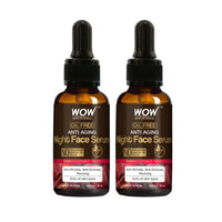 WOW Skin Science Anti Aging Night Face Serum|OIL FREE|Anti Wrinkle, Anti Dullness, Reviving|No Parabens, Silicones & Color|50mL|Pack of 2