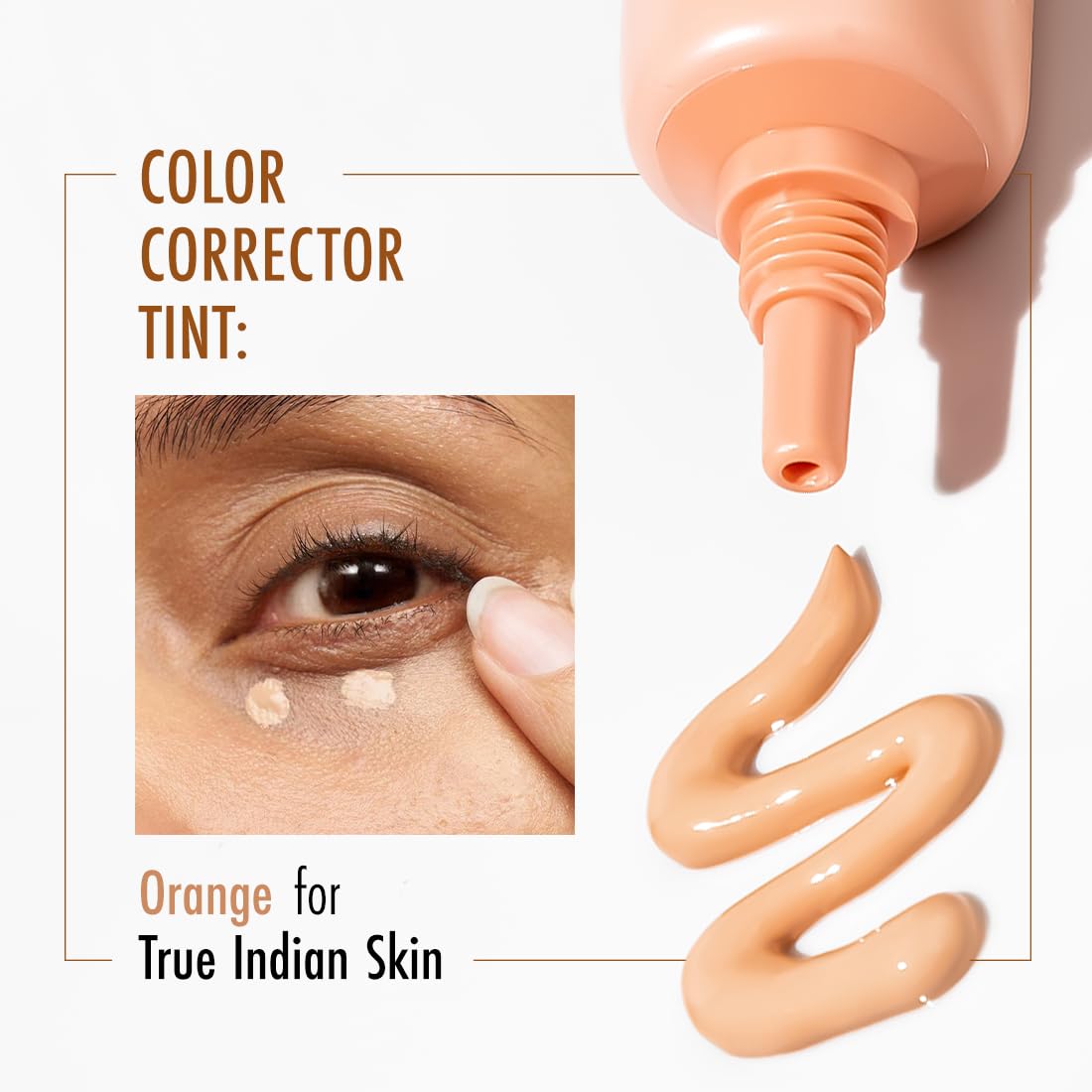 mCaffeine Brightening & Colour Corrector Tinted Under Eye Cream with 2% Vitamin C + Ferulic Acid | SPF 30+ PA++++| Reduces & Conceals Dark Circles | Instantly Brightens | UV Protection | Orange - 15ml