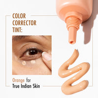 mCaffeine Brightening & Colour Corrector Tinted Under Eye Cream with 2% Vitamin C + Ferulic Acid | SPF 30+ PA++++| Reduces & Conceals Dark Circles | Instantly Brightens | UV Protection | Orange - 15ml