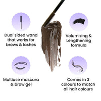 FAE Beauty 2-in-1 Volumising Mascara & Brow Gel | Lengthening & Buildable Formula | Easy To Remove | For All Genders | For Lashes & Brows | Vegan (Dark Brown)