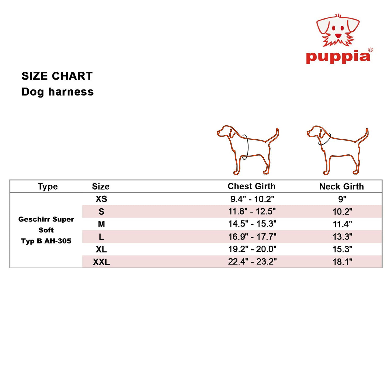PUPPIA International Puppia Harness Soft B Vest RED Large Large (12-1/5" Neck Girth x 16" - 17" Breast Girth)