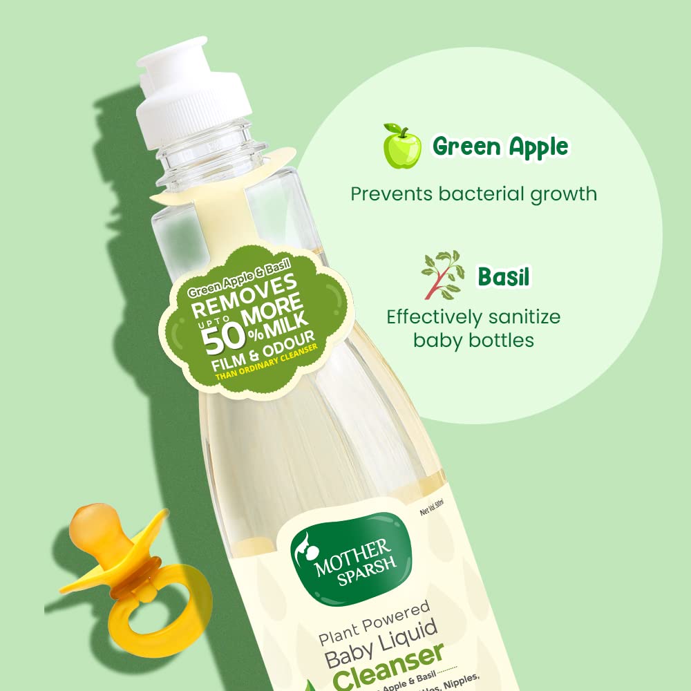 Mother Sparsh Plant Powered Baby Liquid Detergent Refill Pack 500ml With Natural Baby Liquid Bottle Cleanser Refill Pack 500ml