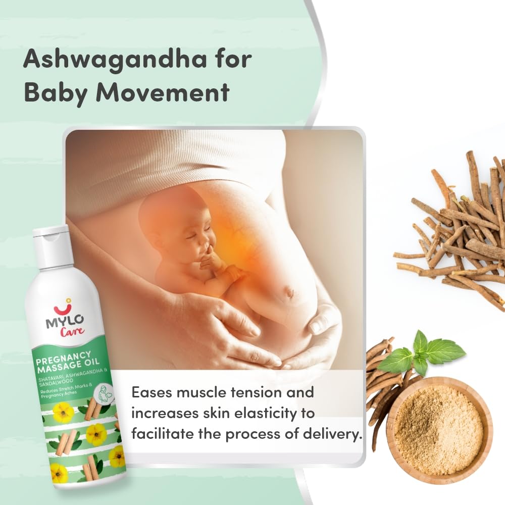 Mylo Ayurvedic Pregnancy Massage Oil - Dhanwantaram Thailam For Pregnant & Nursing Mothers for Daily Massage & Pain Relief, (200ml)