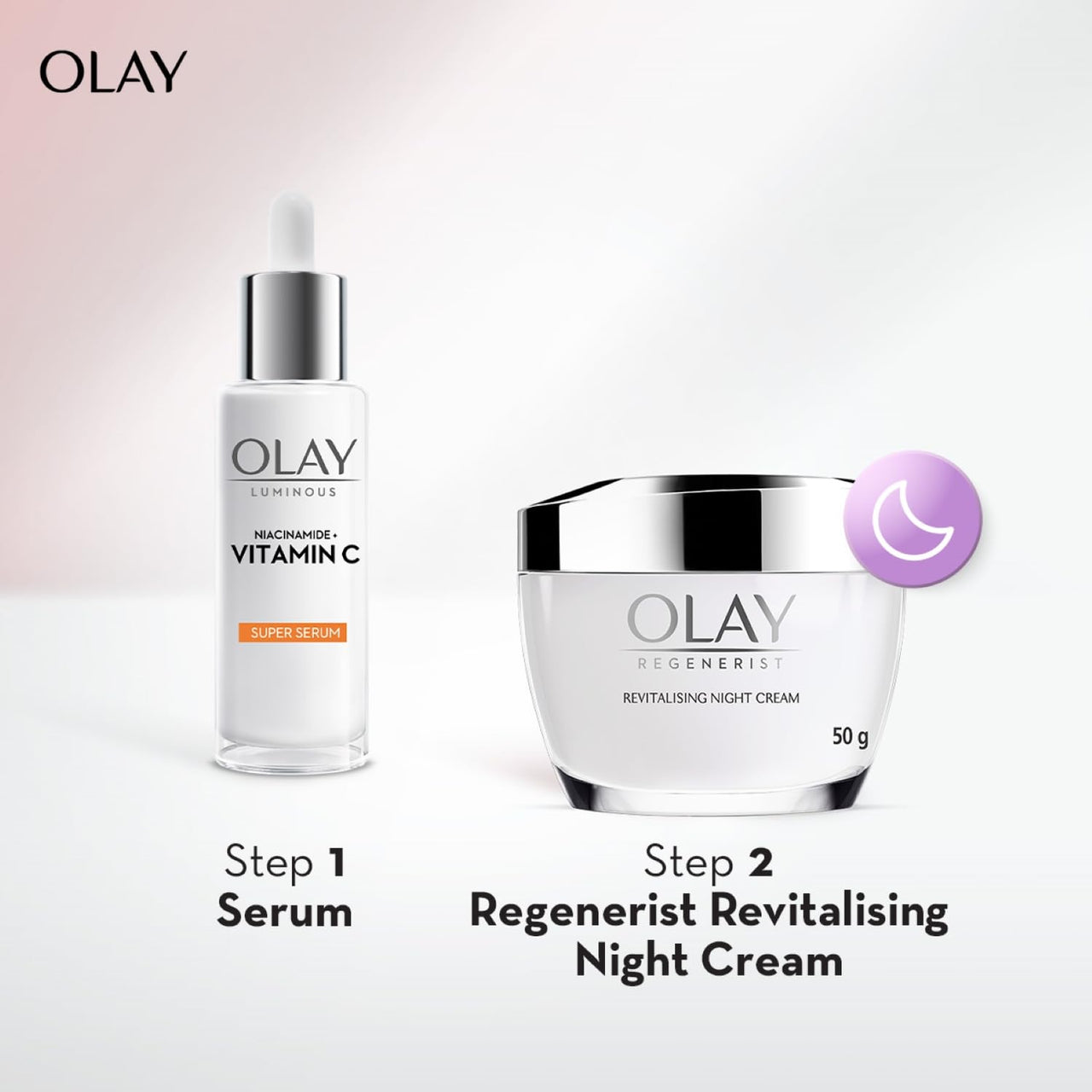 Olay Regenerist Revilatising Night Cream | Hydrated, Plump, Bouncy Skin | With Hyaluronic Acid, Niacinamide and Peptides | Normal, Oily, Dry, Combination Skin | 50g