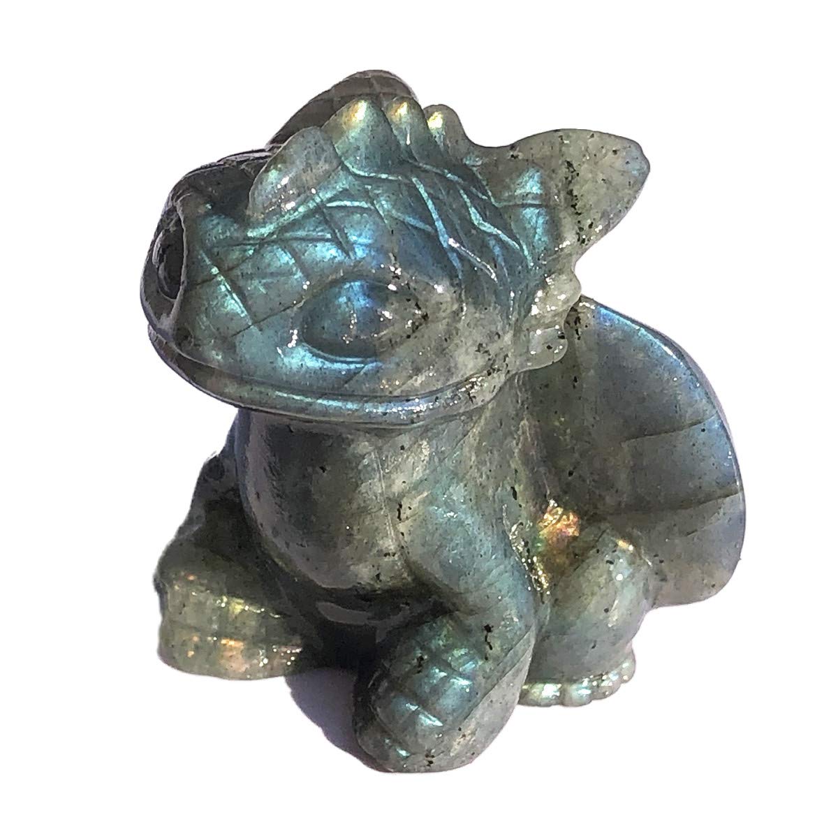 Anlingem Healing Crystal Stone Human Reiki Skull Figurine Statue Sculptures Labradorite Fly Dragon Crystal Halloween AL-LT