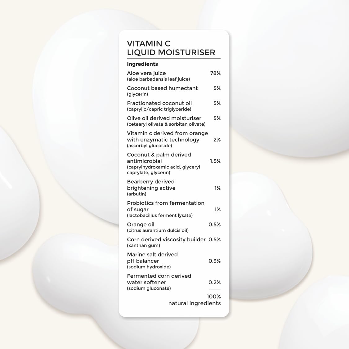 Brillare Vitamin C Liquid Moisturizer For Bright And Glowing Skin, 100% Natural Probiotics Moisturizer, Suitable For All Skin Types