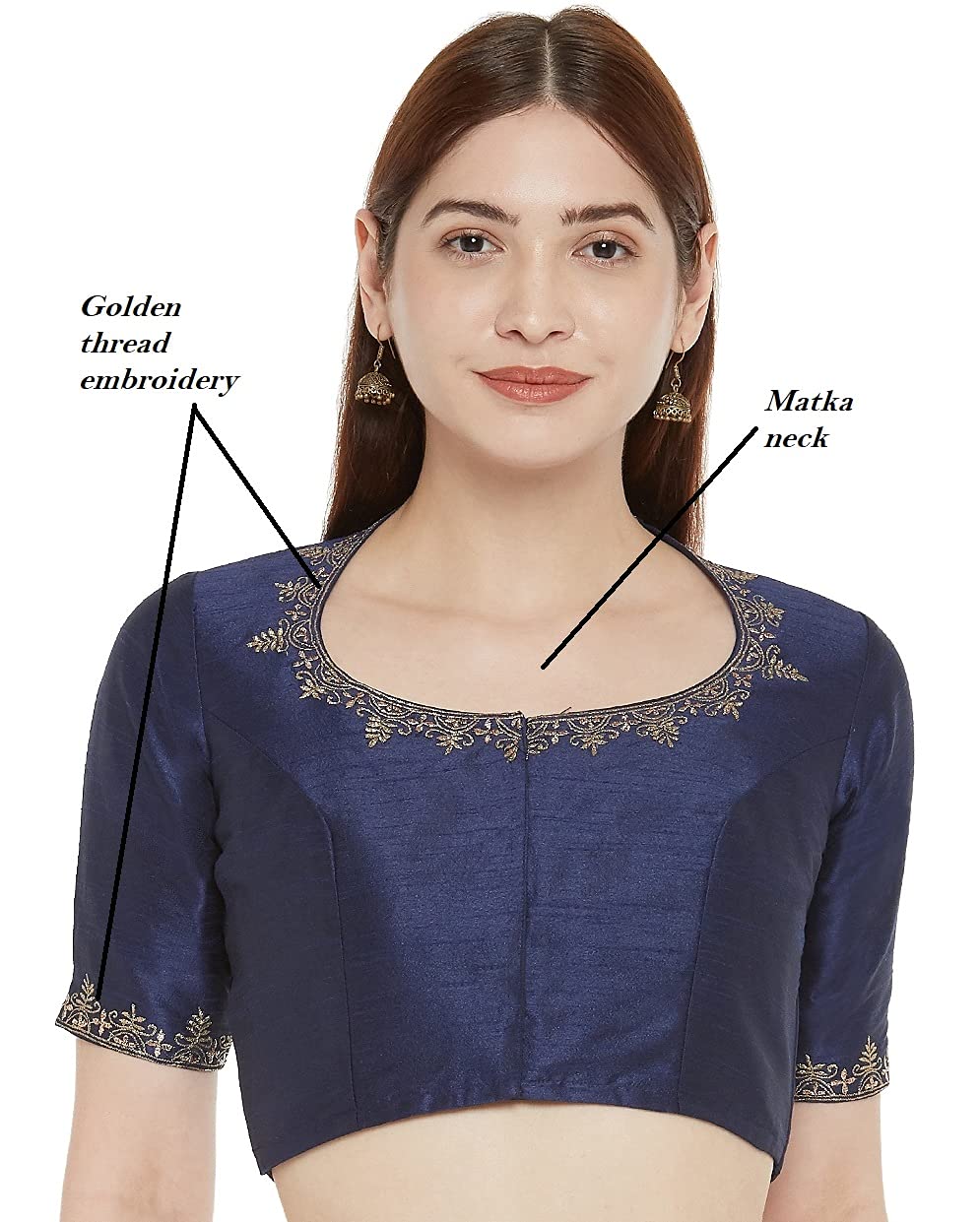 X3 Women's  Polyester Sleeve Readymade Saree Blouse