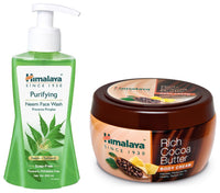 Himalaya Rich Cocoa Butter Body Cream, 200ml And Himalaya Herbals Purifying Neem Face Wash, 200ml