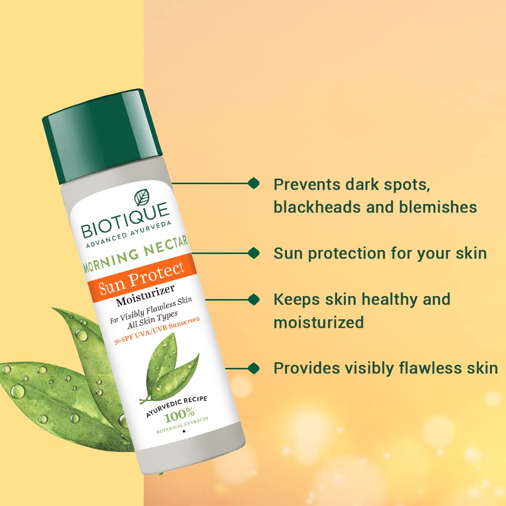 Biotique Travel Kit&Biotique Morning Nectar Sun Protect Moisturizer Lotion For Visibly Flawless Skin All Skin Types, 120 ml