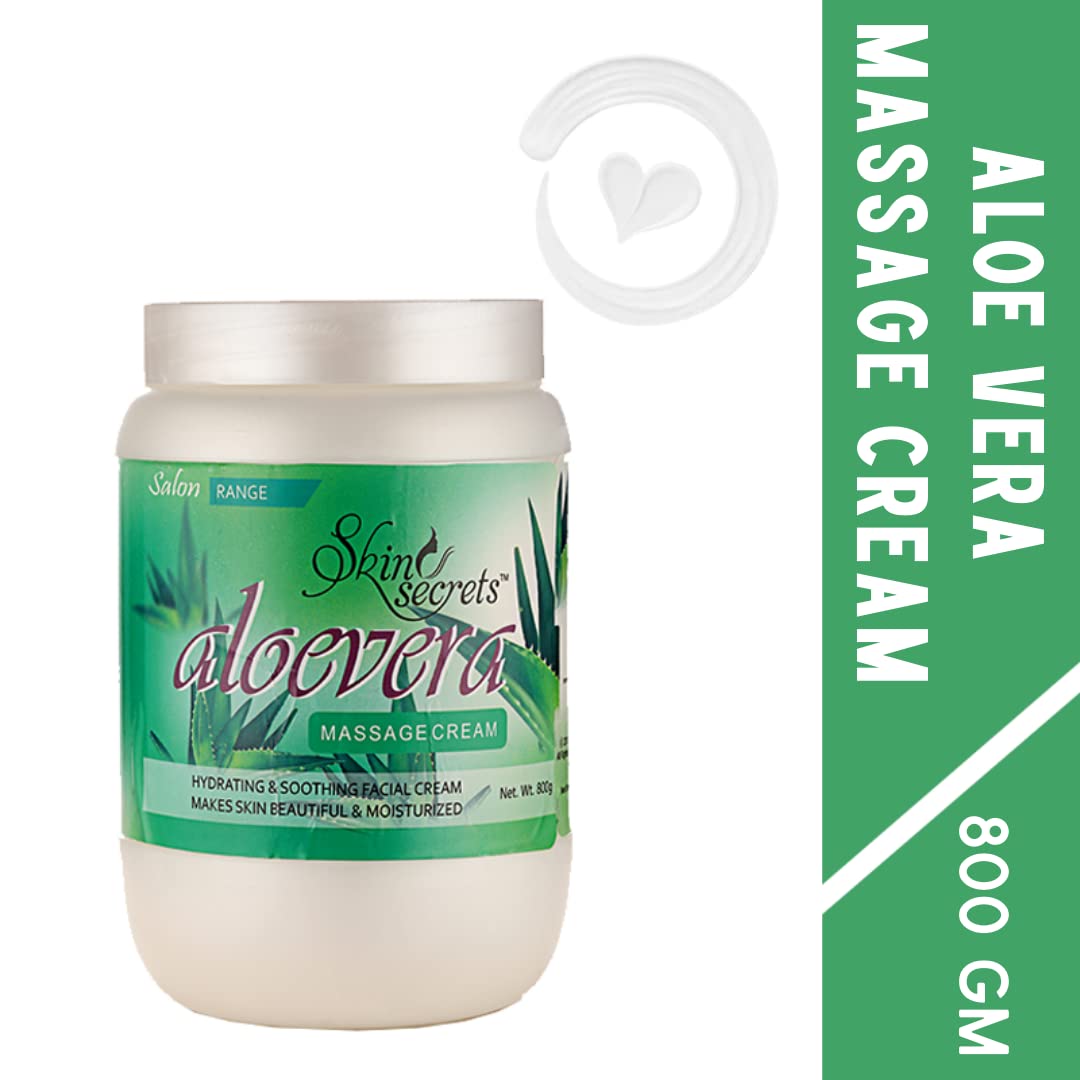 Skin Secrets Aloe Vera Massage Cream with Aloe Extract| Hydrates, Nourishes & Soothes Dull & Dehydrated Skin| Paraben free, Cruelty free & Vegan (800gm)