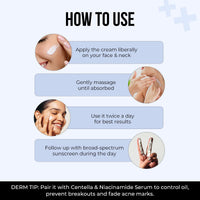 Dr. Sheth's Centella And Niacinamide Moisturizing Cream | For Oily & Acne Prone Skin | Fades Acne Marks & Controls Excess Oil | 48-Hour* Hydration | Lightweight, Fast Absorbing & Non-Sticky | 100G