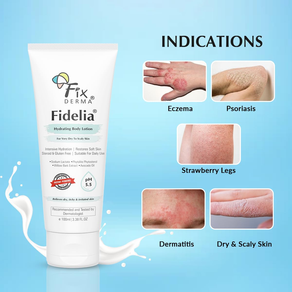 Fixderma Fidelia Hydrating Body Lotion | Moisturizer for face & Body | Body lotion for Winter | Body lotion for Women & Men Hydrating Lotion - 100 ml (Pack of 1)