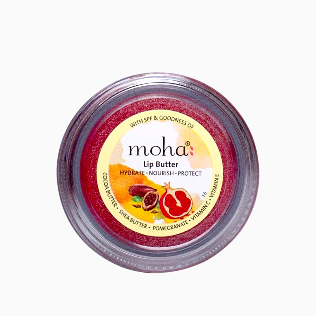 moha Vedistry : Lip Butter For Dry And Pigmented, Damaged & Chapped Lips|Hydrating & Nourishing|Enriched With Cocoa Butter, Shea Butter & Essential Oils For Pink, Glossy & Soft|10 Gm