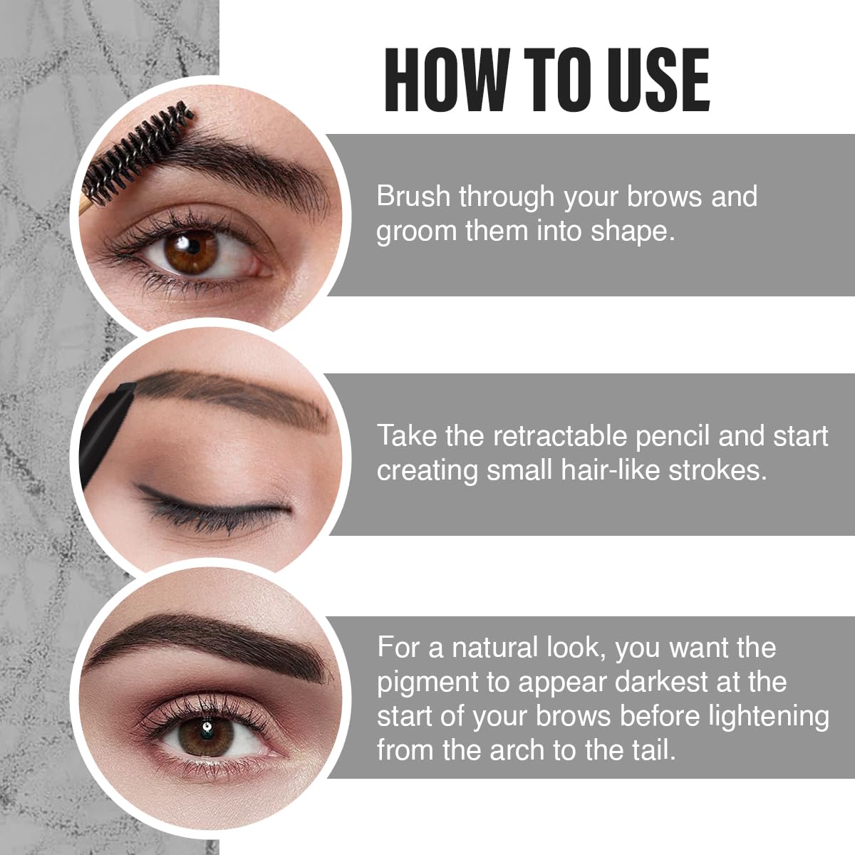 INSIGHT, Smudge Free Eyebrow Pencil, Brown, 0.5 gm