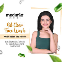 Medimix Ayurvedic Oil clear Face Wash for youthful and glowing skin | With Honey and Besan| 100 ml