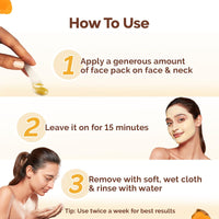 Mamaearth Ubtan Detan Face Pack with Turmeric & Saffron for Normal to Oily Skin 200 g | Natural, DIY-like Texture | Instantly Reduces Tan, Adds Glow | Clay Face Mask | Free From Harmful Chemicals