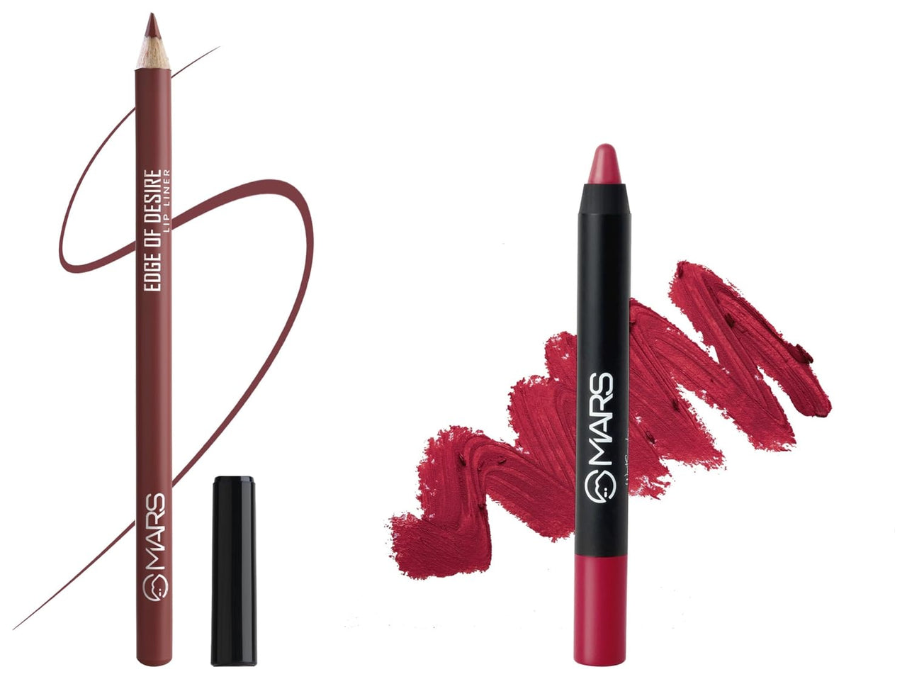 MARS Matte Lip Liner One Swipe Smooth Long Lasting Lip Pencil (1.4gm) (04-SCANDALOUS BROWN)Long Lasting Crayon Lipstick up to 12 Hours Stay Matte Finish Waterproof Lip Crayon (3.5 gm) 08-I Am Powerful