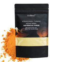 EcoBerry Korai Kizhangu Turmeric Instant Hair Removal Wax Powder For Painless Hair removal | Retarded Hair Growth | 100% Natural & Handmade | Preservative Free | Paraben Free | Vegan 100g (Instant) (Instant)