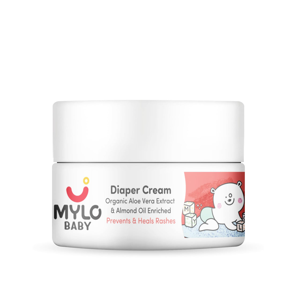 Mylo Baby Diaper Rash Cream 50gm | Prevents and Heals Rashes | With 15% Zinc Oxide | Care with Aloe Vera, Almond Oil & Vitamin E