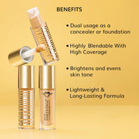 Daily Life Forever52 Sensational Liquid Concealer | Enriched with Hyaluronic Acid, Niacinamide & Vitamin E| Lightweight, Hydrating & Flawless Coverage for Dark Circles, Redness & Blemishes -Tan