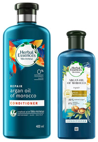 Herbal Essences bio:renew Argan Oil of Morocco CONDITIONER, 400ml & Herbal Essences Argan Oil of Morocco CONDITIONER- For Hair Repair and No Frizz- No Paraben, No Colorants, 240 ML
