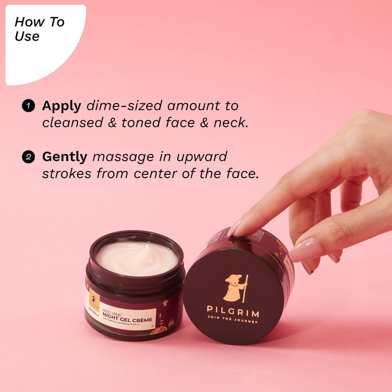 Pilgrim French Red Vine Anti Aging Night Cream for women with Retinol, Mulberry & Vitamin C For Glowing Skin & Skin Repair| Retinol Night cream for oily, dry & sensitive skin|Anti aging cream|50g