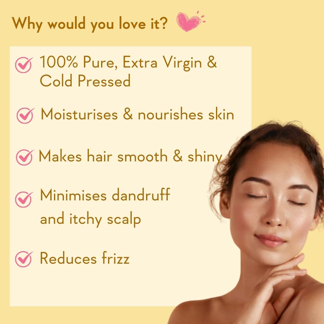 WishCare® Pure Cold Pressed Sweet Almond Oil for Hair Growth and Glowing Skin & Face - 200ml