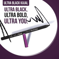 Hilary Rhoda Ultra Black Kajal | 18-Hour Stay Kajal | Kajal Eyeliner | Waterproof Kajal | Black Kajal | Kajal for Women | Smudge-Proof Kajal |Suitable for Sensitive eyes | Twist Up | 1.2g