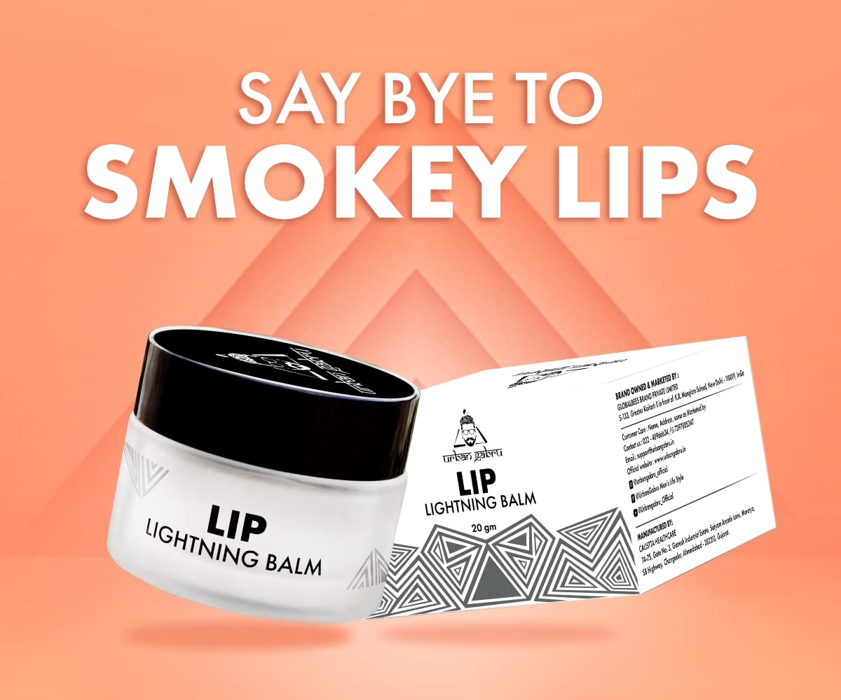 Urbangabru Lip Balm For Lightening & Brightening Dark Lips With Shea Butter, Beeswax & Vitamin-E (Lip Balm) 20g - Pink