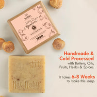 Nat Habit Wild Apricot Bath Soap - Enriched With Vitamins C, Ayurvedic Cold Processed For Exfoliation, Cleansing & Nourishing (125 gm)