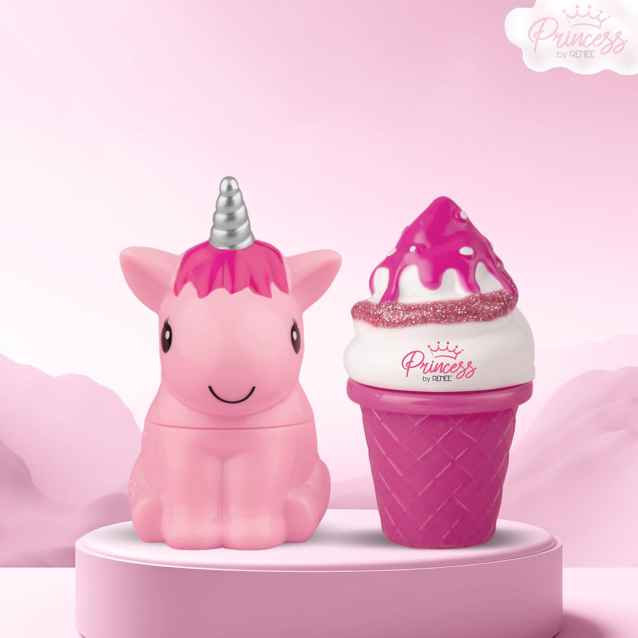 RENEE Princess Wonderland Lip Care Combo Kit - Pre-Teen Girls, Contains Snowball Lip Balm 3G & Icecream Lip Gloss 8Ml, Nourishing And Moisturizing Effect - No Parabens,Cruelty-Free & Vegan