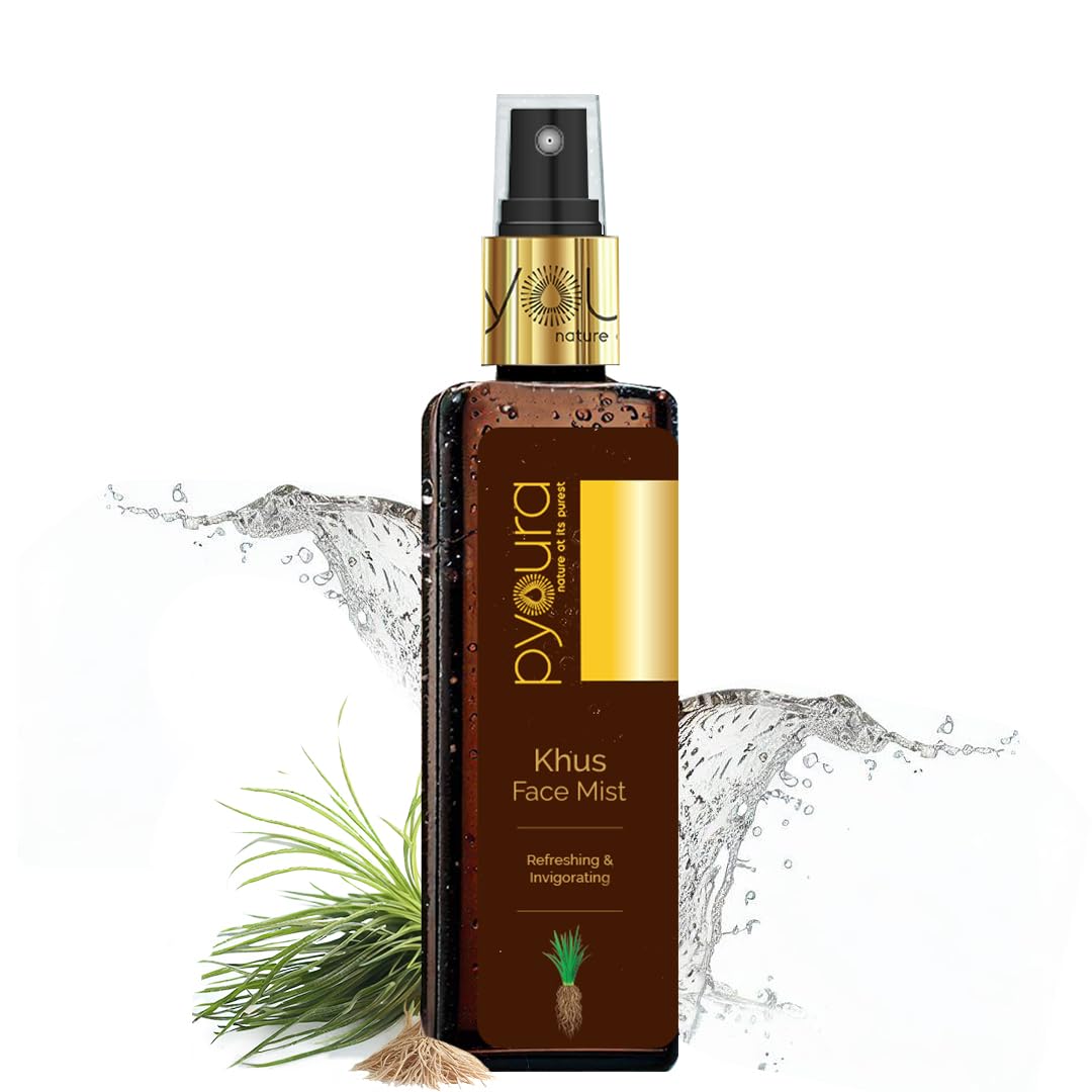 PYOURA Summer Heat Beating Khus Face & Body Mist 100 ml, Instantly Cooling & Refreshing, Prickly Heat Relief, 100% Natural, No Added Chemicals, Distinctive Natural Vertiver Perfume