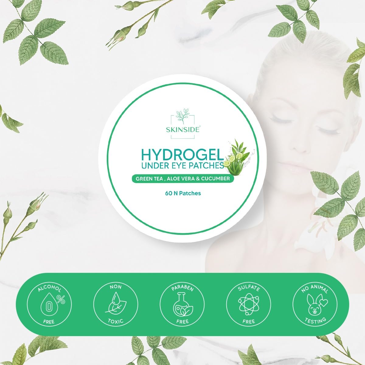 Skinside Under Eye Hydrogel Patches for Dark Circles With Caffeine, Niacinamide & Hyaluronic Acid Serum for Wrinkles & Puffy Eyes by Deep Hydration (28)