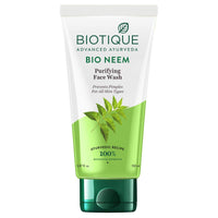 Biotique Bio Neem Purifying Face Wash For All Skin Types, 150ml & Bio Papaya Visibly Flawless Skin Face Wash (Soft Scrub) 100ml