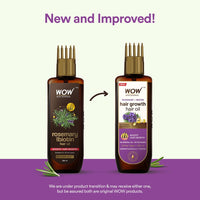 WOW Skin Science Rosemary with Biotin Hair Growth Oil | Stimulates New Hair Growth | Controls Hair Fall & Reduces Hair Breakage | Gives Healthy Hair
