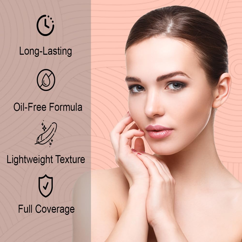 Lakyou Beauty Face Base Full Coverage Foundation | Waterproof | SPF 20 | ALL Skin TYPE | Shade-01(White Ivory) | Pack Of 2