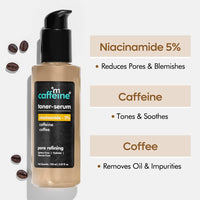 mcaffeine 5% Niacinamide 2 In 1 Toner-Serum With Coffee For Pore Refining|Fades Blemishes, Tightens & Cleanses Pores|24 Hrs Hydration|Lightweight Face Toner For Women & Men - 150 Ml, Pack of 1